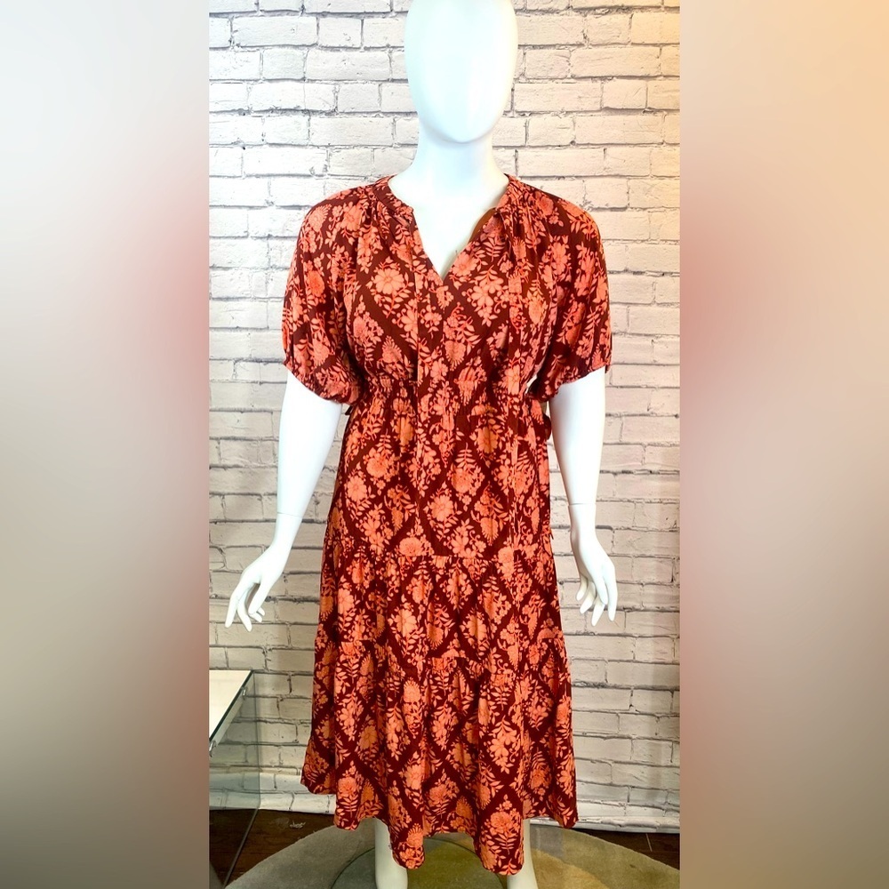 Scoop NYC Pink & Red Floral Boho Maxi Dress size XXL NWT